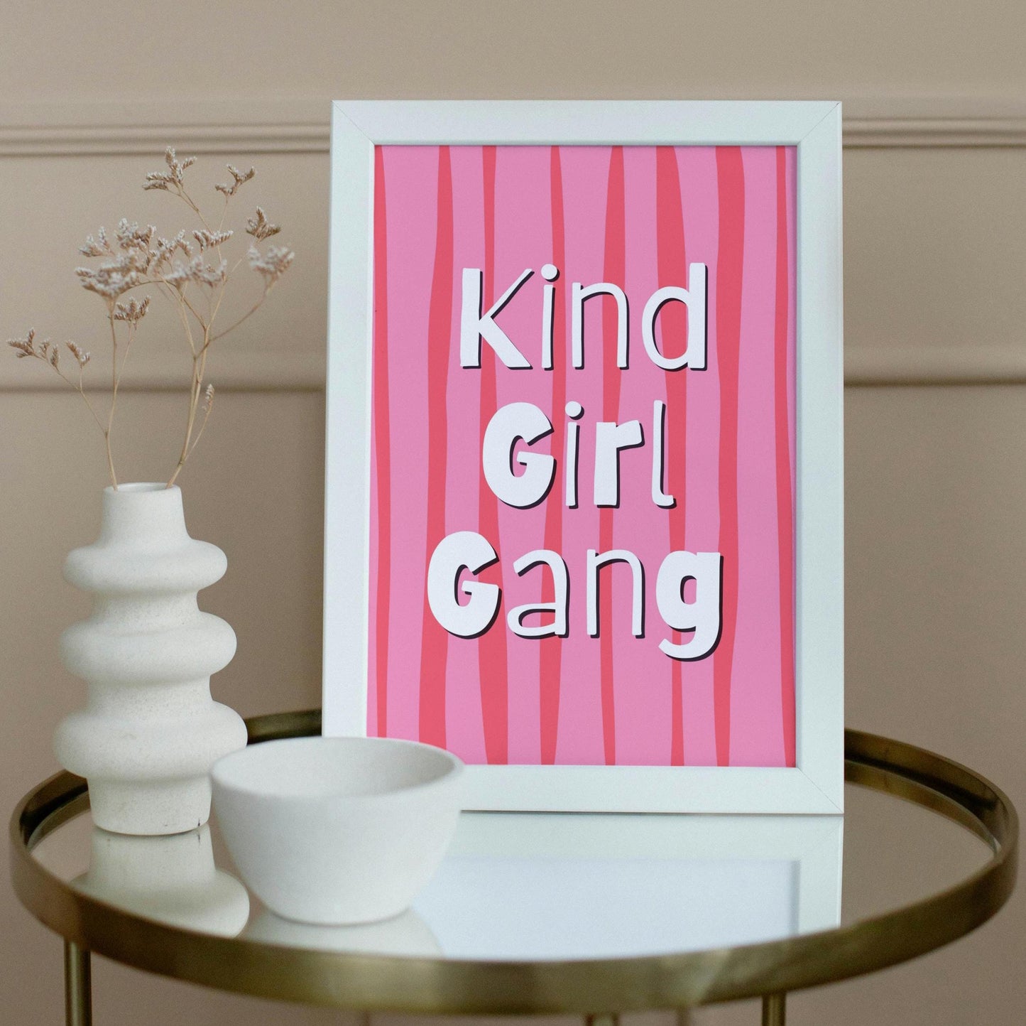 Kind Girl Gang Bedroom Print | Instant Digital Download | High-Quality A4 Kids Quote Wall Art | empowering Wall Decor for Bedroom Wall