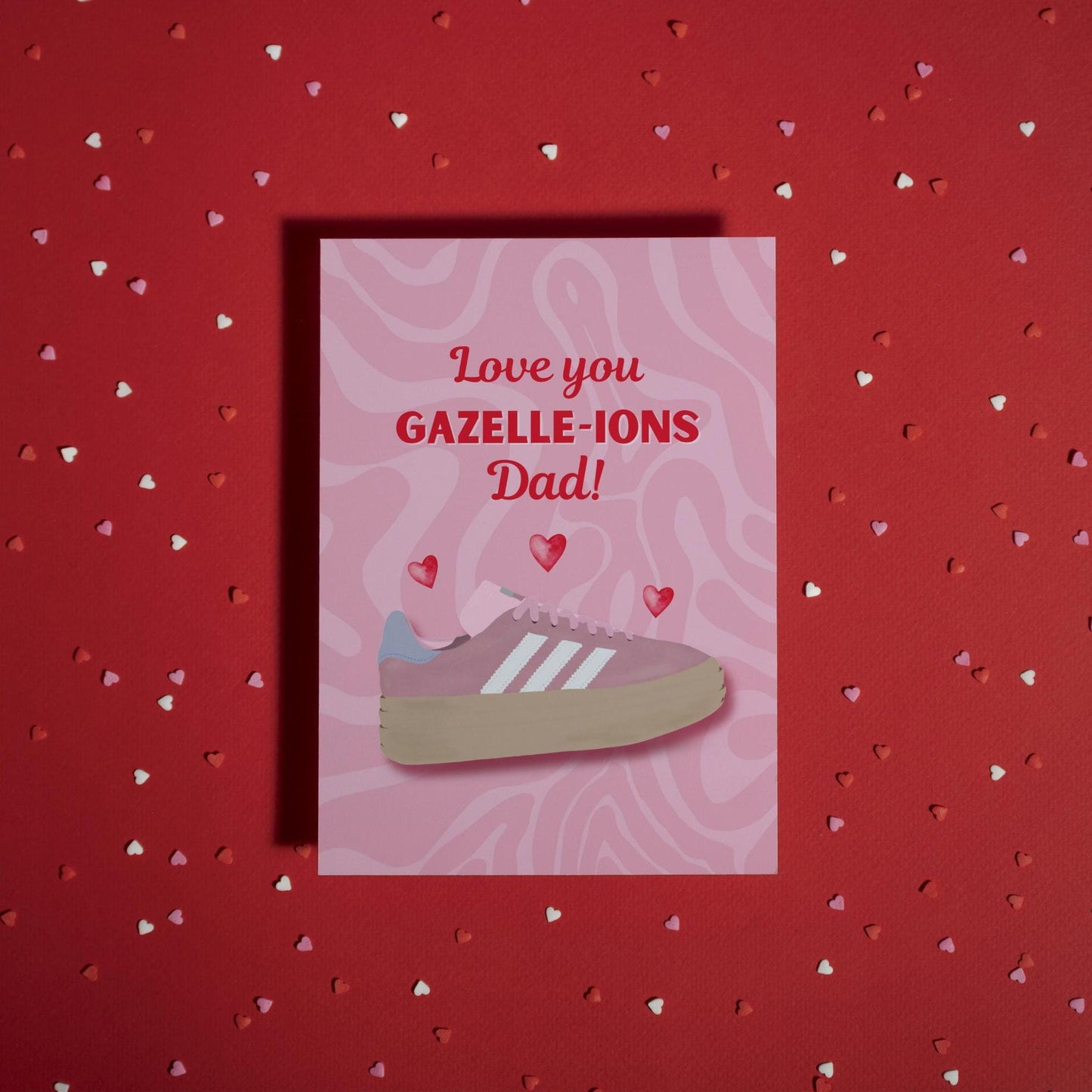 Fun Pun Gazelle Trainers - "Love You Gazelle-ions, Dad!" - Father's Day Card for Him - Perfect card for Dad
