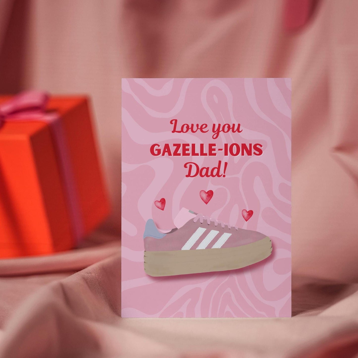 Fun Pun Gazelle Trainers - "Love You Gazelle-ions, Dad!" - Father's Day Card for Him - Perfect card for Dad