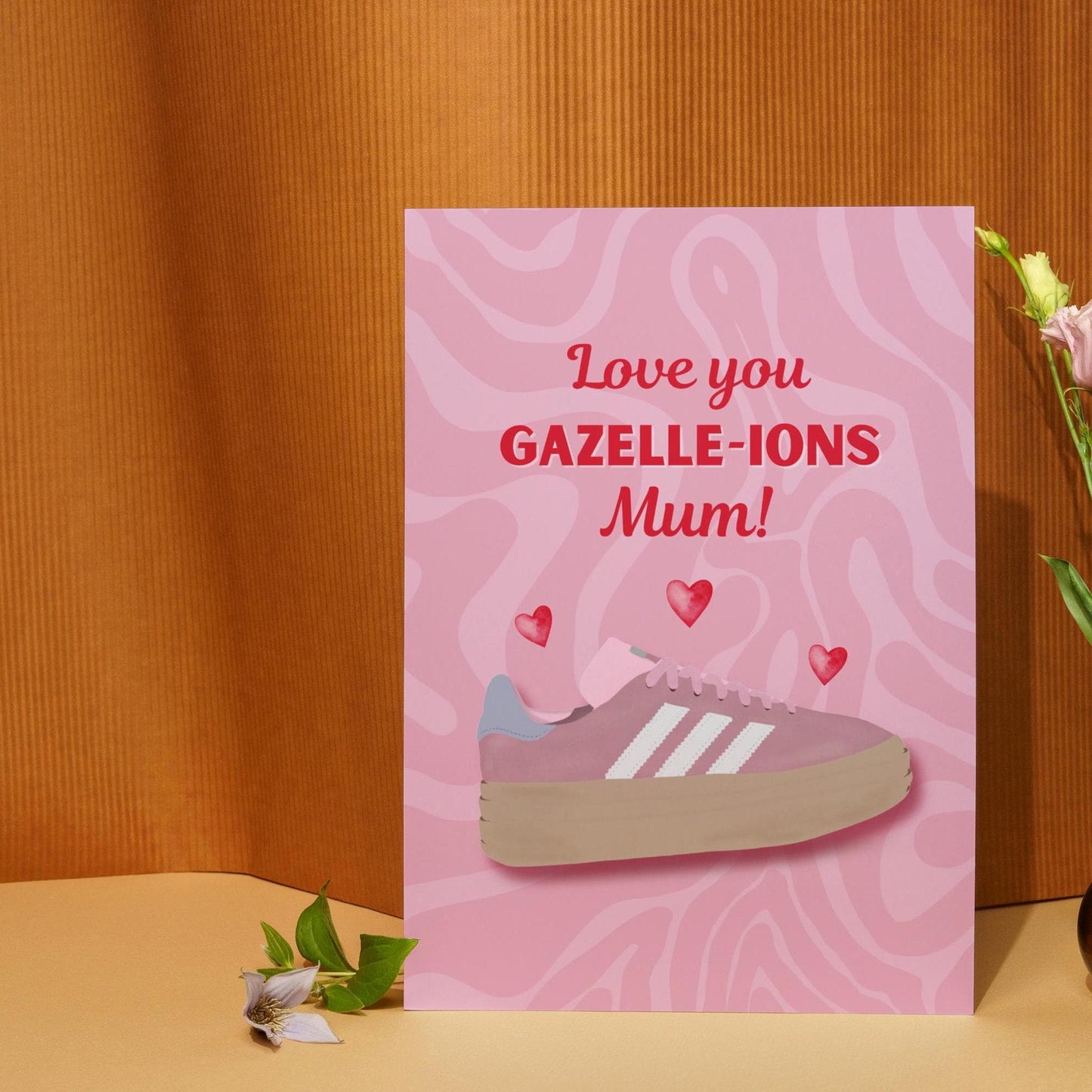Cute Gazelle Trainers Mother's Day Card | “Love You Gazelle-ions, Mum!” | Unique & Fun Greeting Card for Her