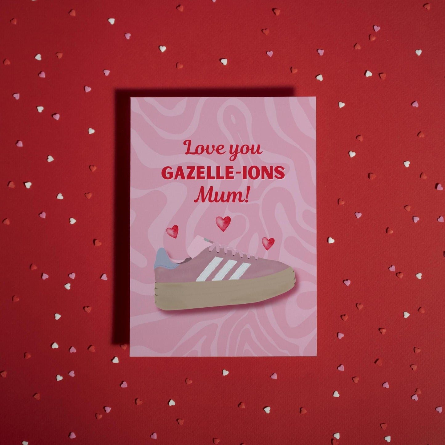 Cute Gazelle Trainers Mother's Day Card | “Love You Gazelle-ions, Mum!” | Unique & Fun Greeting Card for Her