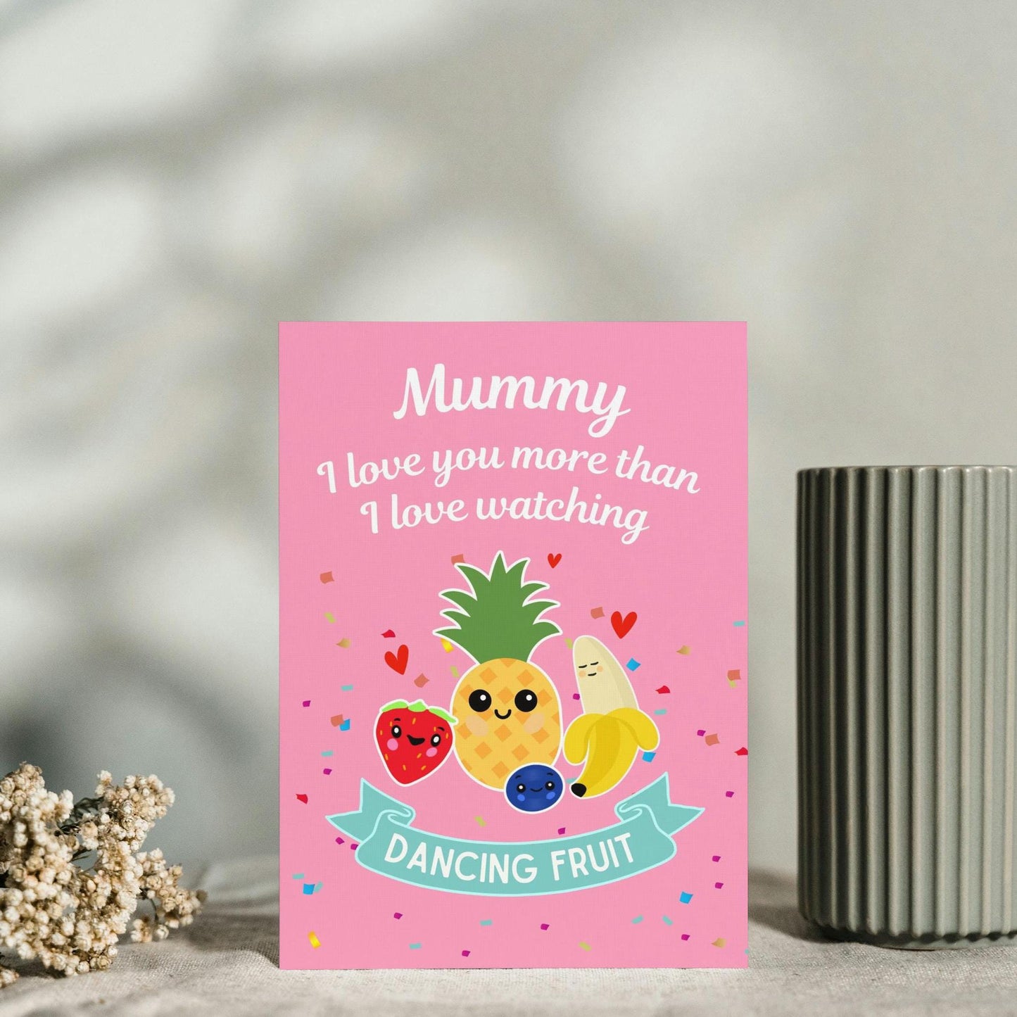 Adorable Mother's Day Card - Viral Dancing Fruit Baby Sensory Design | Funny card for first mum