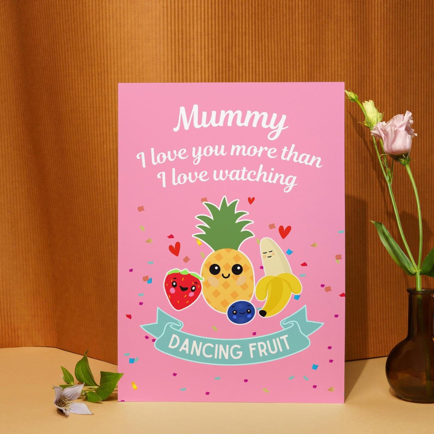 Adorable Mother's Day Card - Viral Dancing Fruit Baby Sensory Design | Funny card for first mum