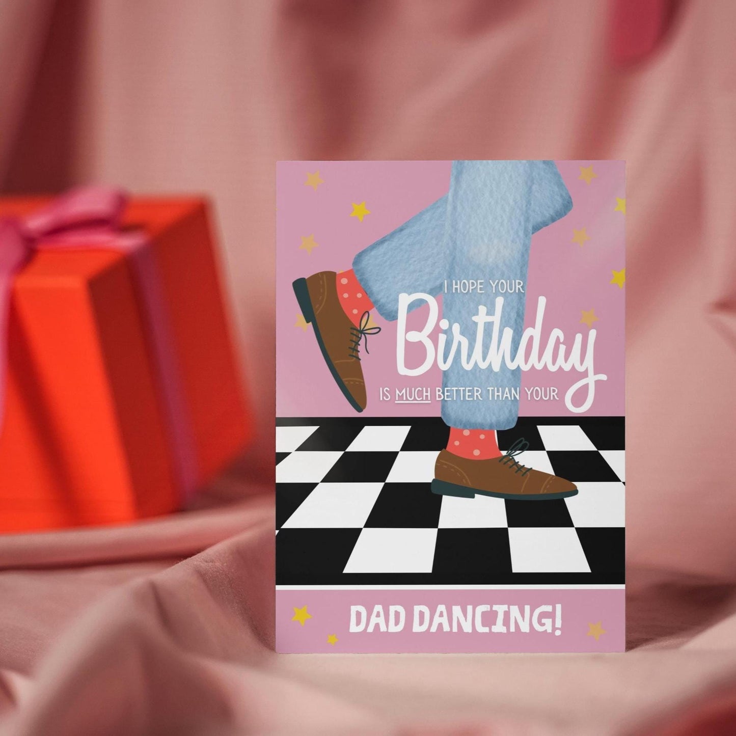 Cheeky Dad Dancing Birthday Card | Funny Card | Humorous Dad Birthday Greeting | Unique Card for Dad's Birthday