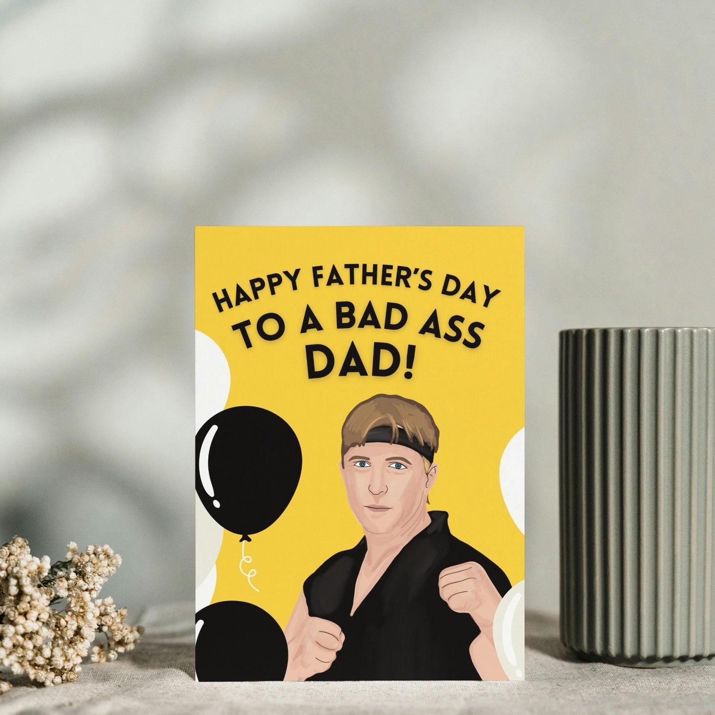 Cobra Kai Father’s Day Card - To a Badass Dad - For Dad - Cobra Kai Fans Gift - Karate Dad Card - Fathers Day Card for Dad