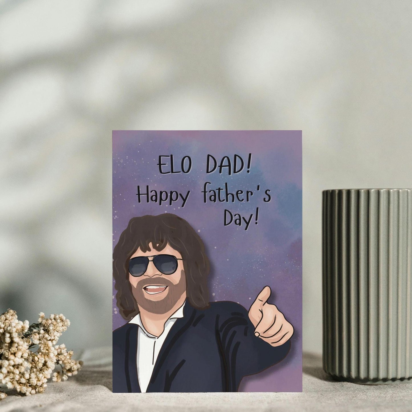 Jeff Lynne ELO Father's Day Card - Electric Light Orchestra Pun Card for Dad - Unique ELO Fan Gift - Music Lover Gift