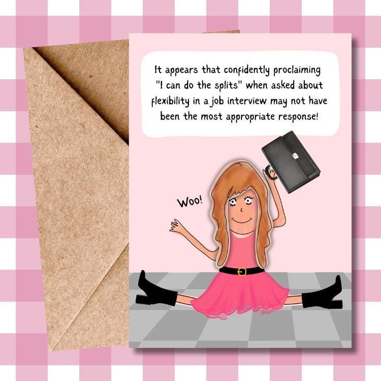 Hilarious Congratulations Card - Funny New Job Card - Comical Illustration for Job Success - Perfect for Celebrating Career Achievements
