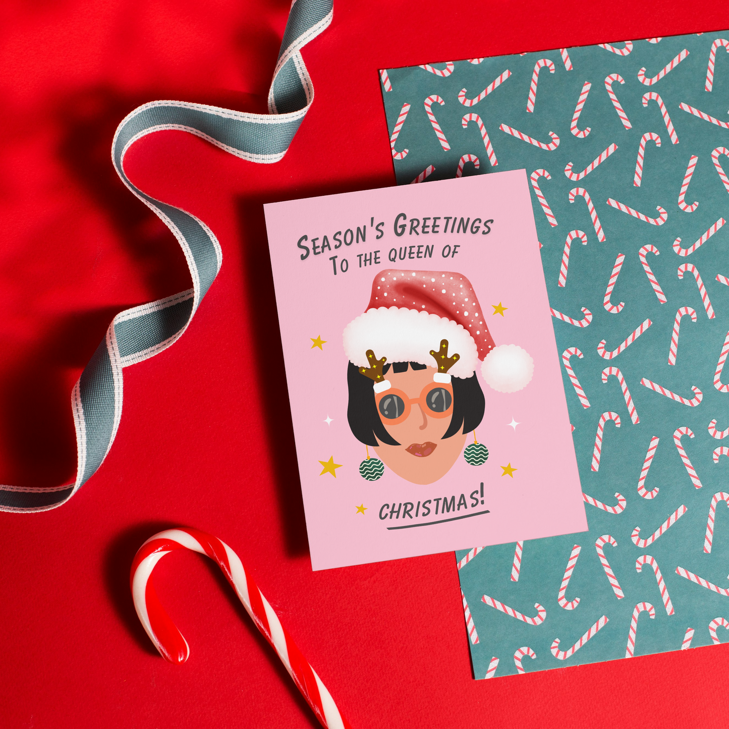 To the Queen of Christmas Greeting Card | Christmas Card for Her | Christmas Enthusiast | Cute OTT Christmas Design | Christmas Greeting