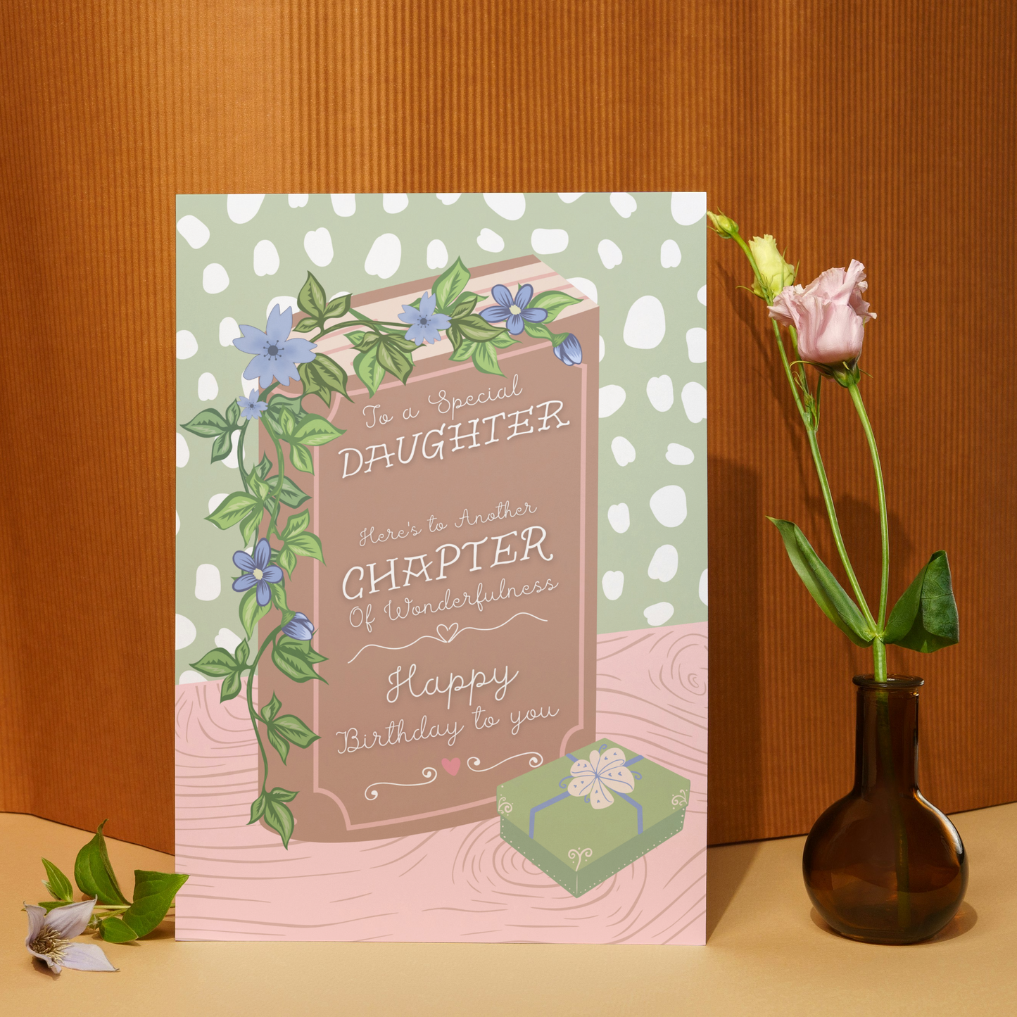 Sentimental Daughter Birthday Card - Cute Book Illustration - "Here's to Another Chapter" - Daughter Gift - Daughter Birthday Card - Daughter Love Card