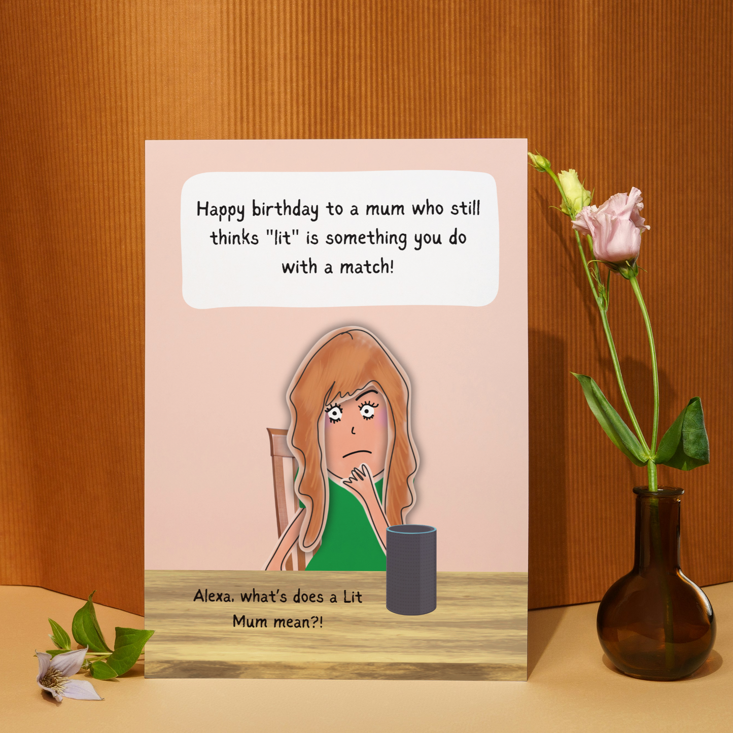 Funny Birthday Card for Mum - 'Lit Mum' - Cool Kids Slang - New Generation Slang Words - Humorous Alexa Quote - What Does 'Lit Mum' Mean?! - Comedy Card
