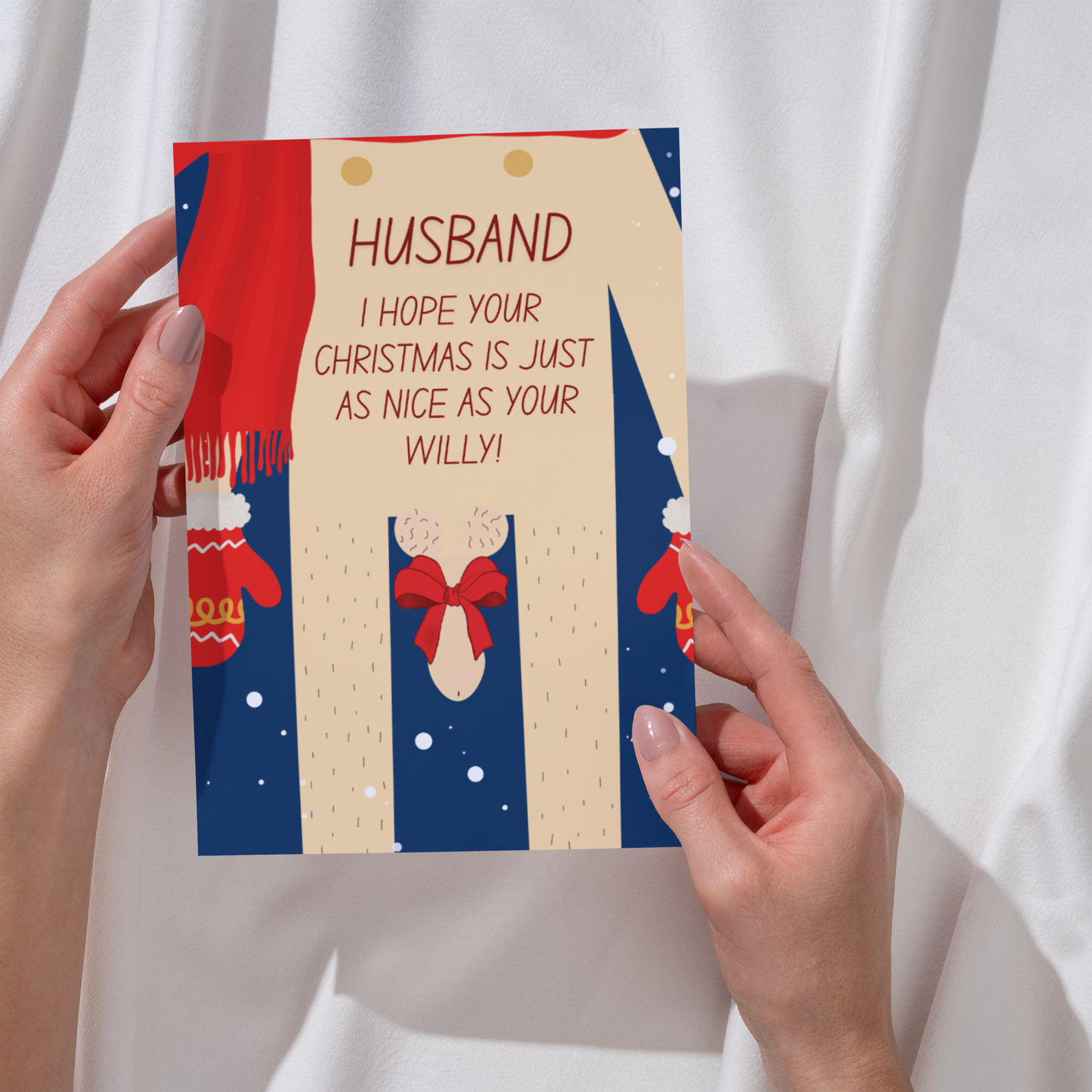 Funny Willy Christmas Card - Rude Banter Christmas Card for Him - for husband or boyfriend