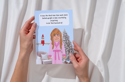 Funny Christmas Card - Naughty Elf on the Shelf - Relatable humour for him or her