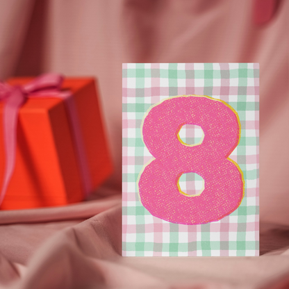 Colourful Kids Number Birthday Card - 8th Birthday Card for Kids | Vibrant fun greeting card