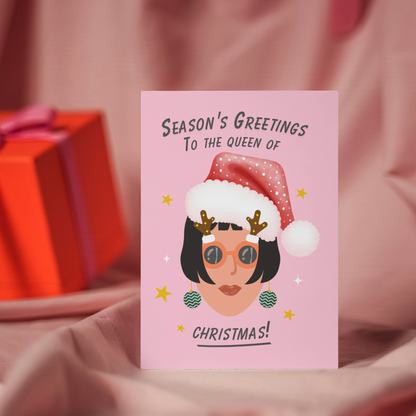 To the Queen of Christmas Greeting Card | Christmas Card for Her | Christmas Enthusiast | Cute OTT Christmas Design | Christmas Greeting
