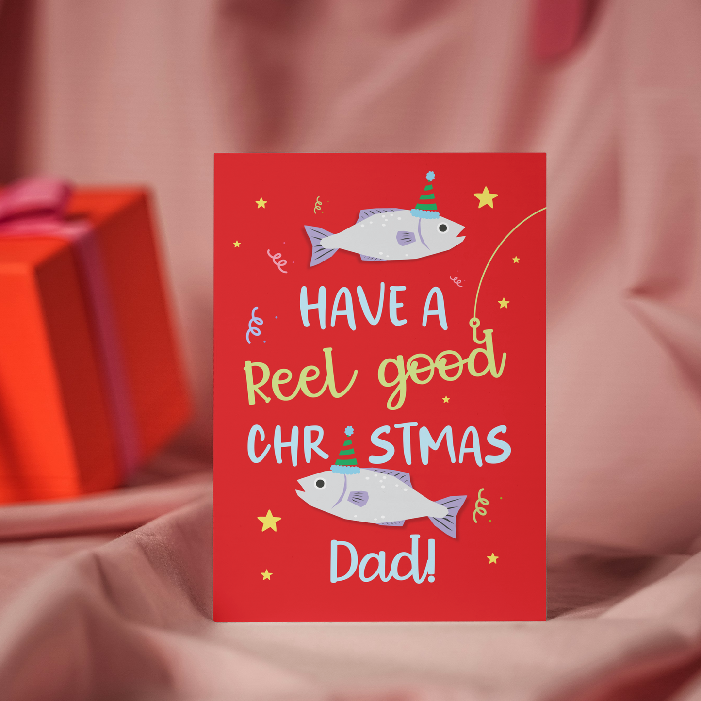 Fishing Christmas Card for Dad – 'Reel Good Christmas' Pun