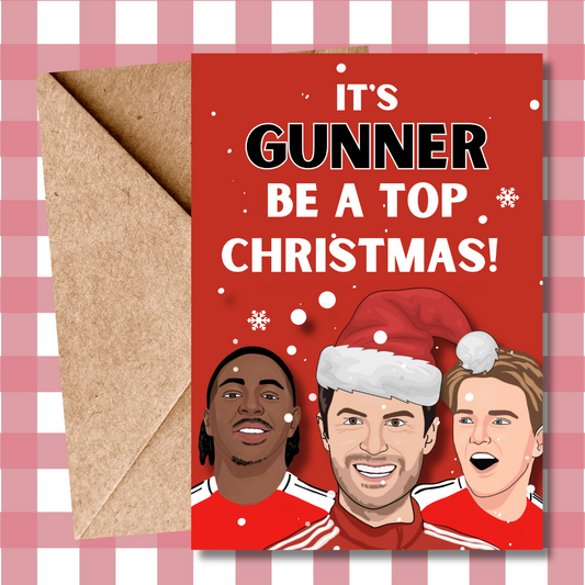 Arsenal Christmas Card: 'Gunner' Football Pun Greeting