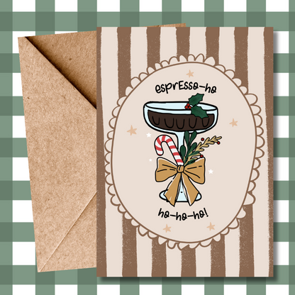 Espresso Martini Christmas Card – Pun Holiday Greeting
