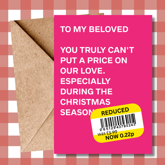 Funny Christmas Card for Other Half – Hilarious Reduced Sticker Joke