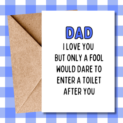 Funny Rude Dad Father's Day Card, Cheeky Card for Dad, Humorous Father's Day Card, Sarcastic Dad Card