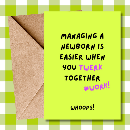 New Baby, New Born, Mum to be, congratulations on new baby, Pregnancy, Funny, Typo, Auto Correct, Greeting Card, For her, For him