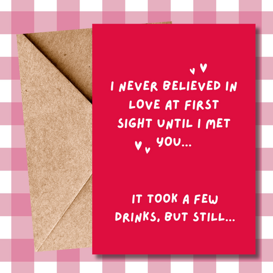 Funny Valentine's & Anniversary Card for Couples | Cheeky Love at First Sight Greeting Card for Husband, Wife, Girlfriend, Boyfriend
