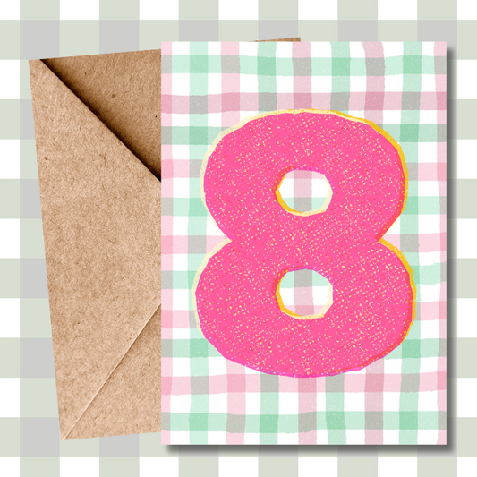 Colourful Kids Number Birthday Card - 8th Birthday Card for Kids | Vibrant fun greeting card