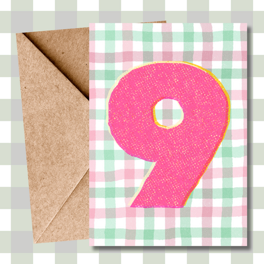 Colourful Kids Number Birthday Card - 9th Birthday Card for Kids | Vibrant fun greeting card