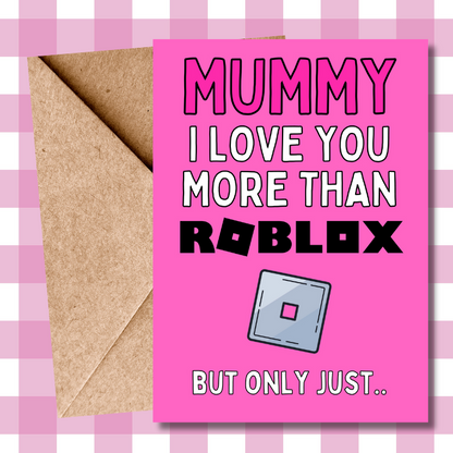 Roblox Mother's Day, birthday Card from Son or Daughter