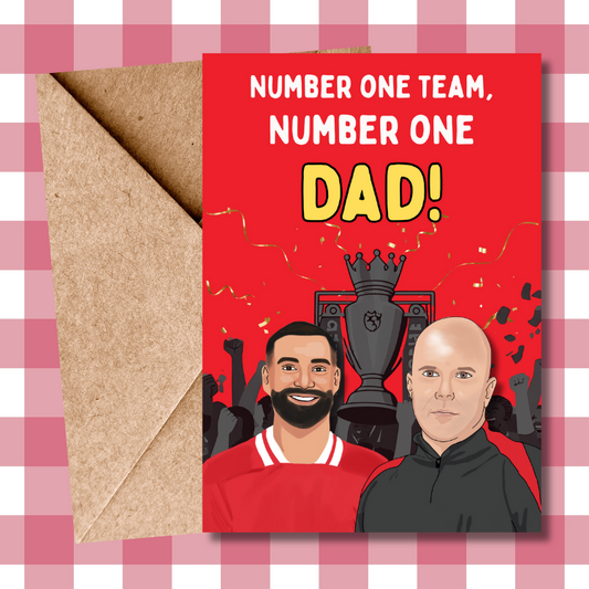 Liverpool FC Premier League Champions Father's Day Card - For number one Dad