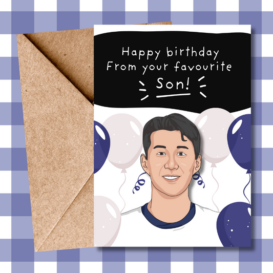 Son heung min, Tottenham birthday Card, For Him, Spurs, Dad, Step Dad, Tottenham Captain, Spurs fan, Son birthday, football fan