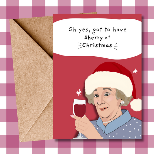 The Royle Family funny Nana Nan Norma Sherry at Christmas Christmas Card -  for Royle Family Fans