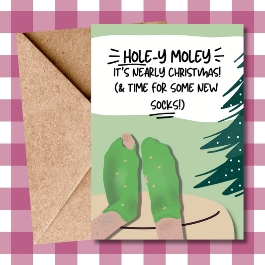 New Socks Old Socks with holes in them Funny Sock Present Christmas Card For him For her For son For daughter For brother For sister for all