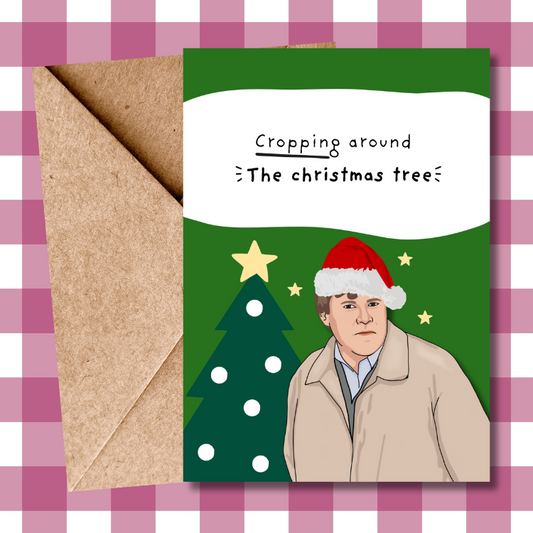 Funny Roy Cropper Coronation Street Leicester City fan Christmas Tree Pun Card - 'Rocking Around the Christmas Tree For him for her