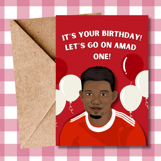 Amad Diallo Man United Pun birthday Card - Perfect Gift for United Fans | Ideal for Him & Her | Unique Manchester United Gifts