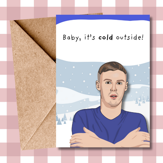 Cole Palmer, Chelsea fc, " baby it's cold outside" football Christmas Greeting Card - Gift for Chelsea supporter, for him, for her