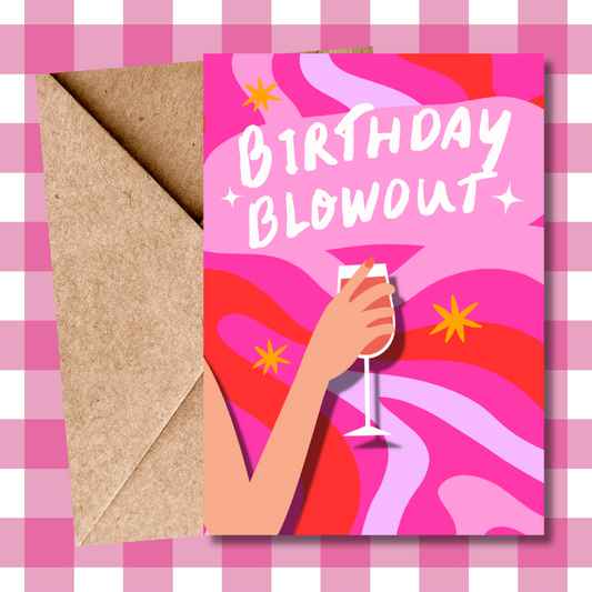 Funny Birthday Blow Out Cocktail Card - Unique Birthday card for Mum for sister for daughter for best friend