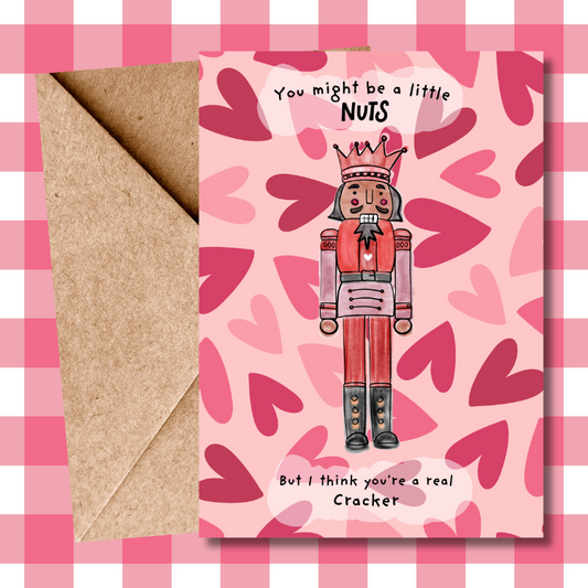 Cute Christmas Nutcracker Pun Card, Perfect for Girlfriend, Boyfriend, Husband, Wife, Funny Holiday Card Design, Unique Christmas Greeting