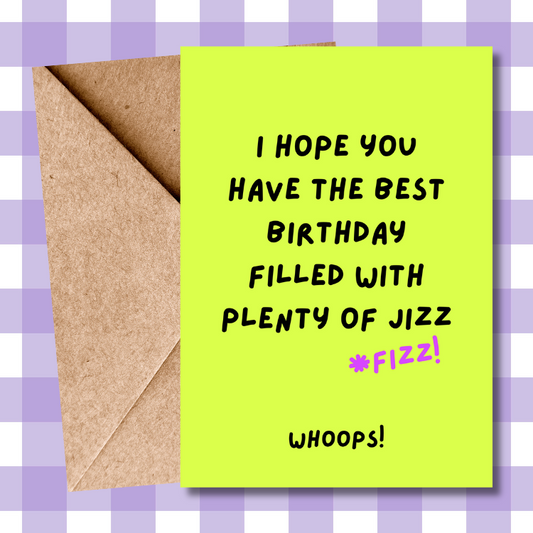 Funny Birthday Card, Auto Correct, Typo, Cheeky, champagne, Prosecco, Rude, Card for him, for her