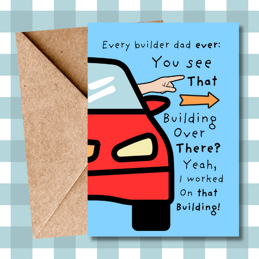 Hilarious Father's Day Card for Builder Dads | Funny Construction Dad Gift | Perfect Card for Dad's Special Day