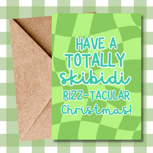 Skibidi Rizz, Tik Tok inspired, Funny Christmas Card, For Tik Tok fans, For friends, For son, For Daughter, For him, For her