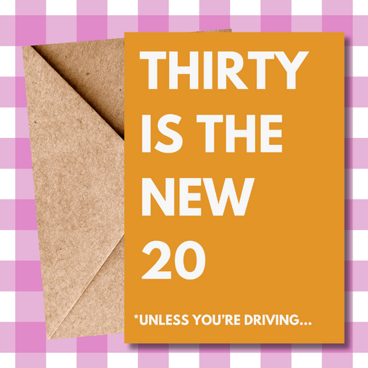 Funny 30th Milestone Birthday Card - Hilarious Celebration Card for Him or Her - Perfect 30th Birthday Gift - 20 is the new 30