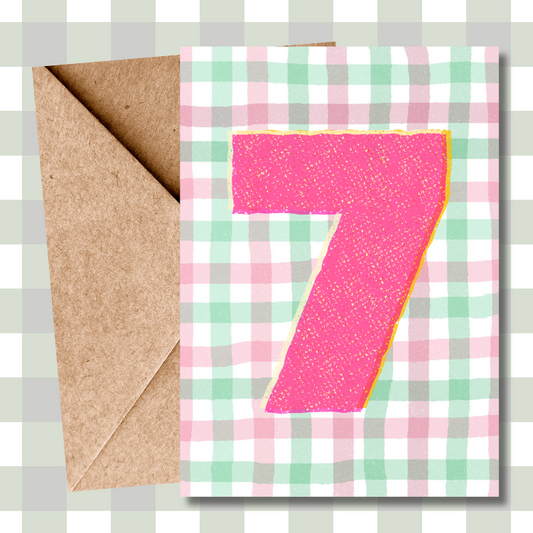 Colourful Kids Number Birthday Card - 7th Birthday Card for Kids | Vibrant fun greeting card