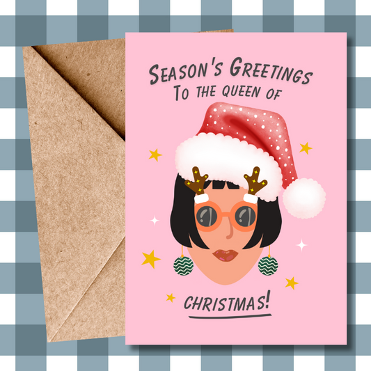 To the Queen of Christmas Greeting Card | Christmas Card for Her | Christmas Enthusiast | Cute OTT Christmas Design | Christmas Greeting