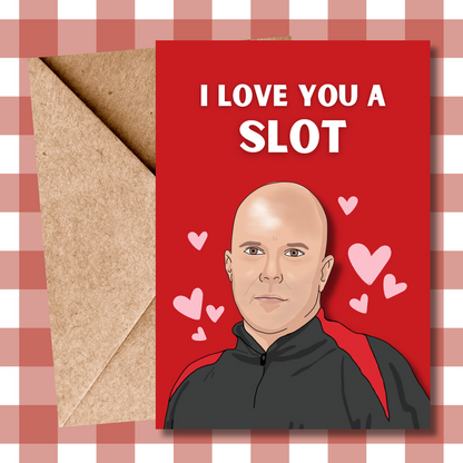 Arne Slot Liverpool Valentines Card: "Slots of Love" Anniversary Card