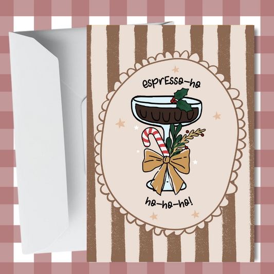 Espresso Martini Christmas Card – Pun Holiday Greeting - A6 Card
