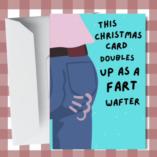 Funny Christmas Card - Sprout Fart Wafter - A6 Card