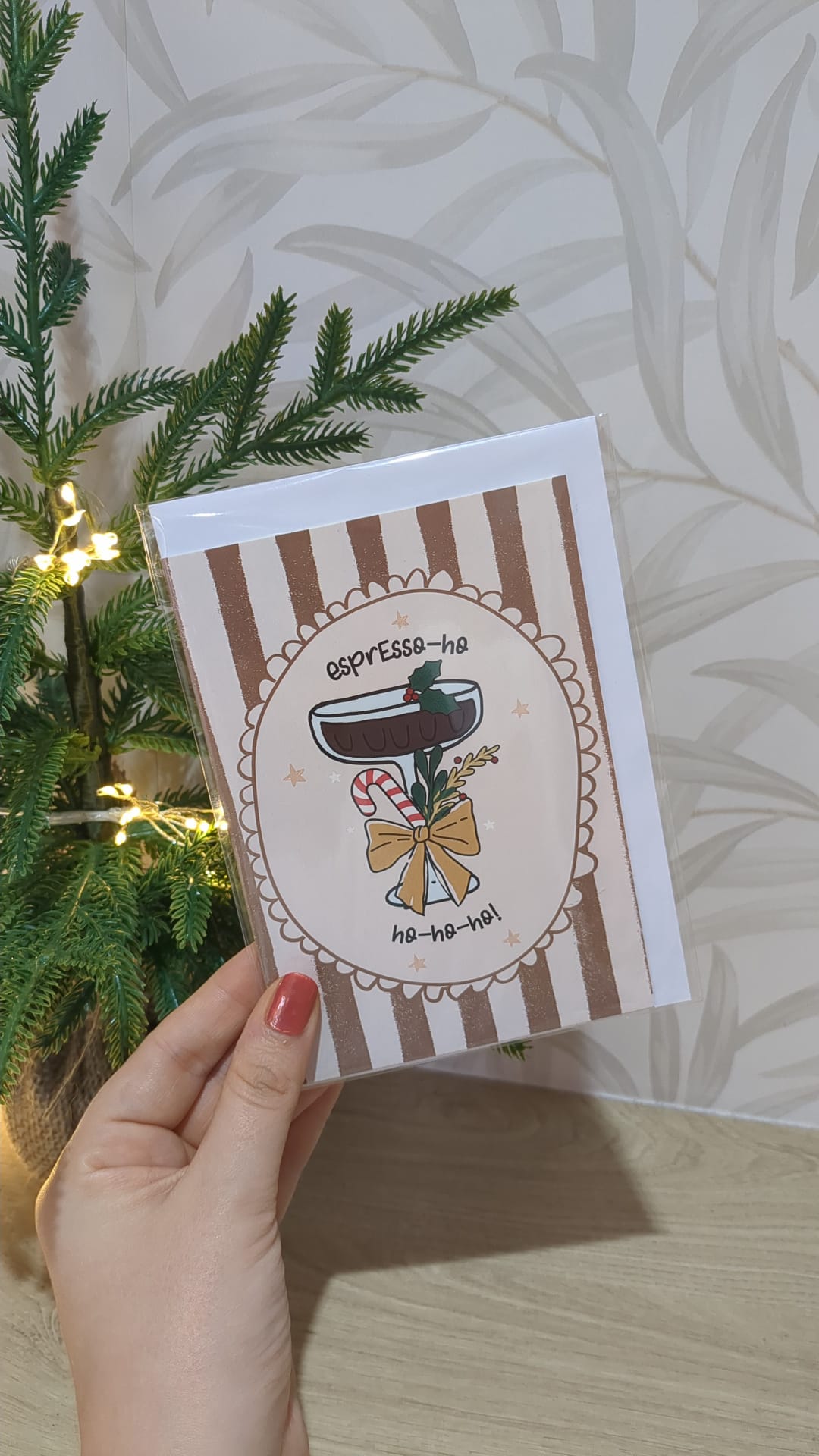 Espresso Martini Christmas Card – Pun Holiday Greeting - A6 Card