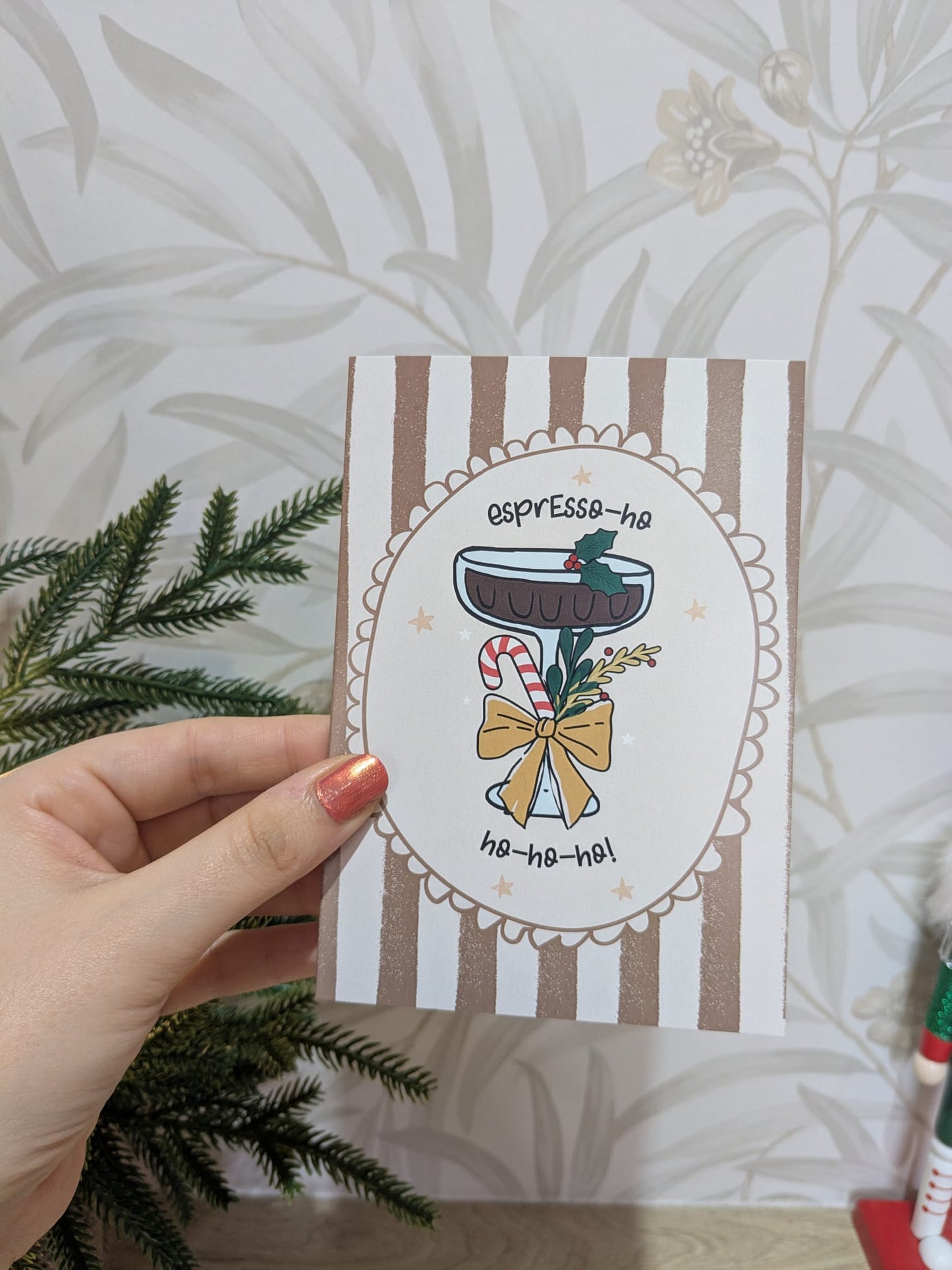 Espresso Martini Christmas Card – Pun Holiday Greeting - A6 Card