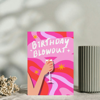 Funny Birthday Blow Out Cocktail Card - Unique Birthday card for Mum for sister for daughter for best friend