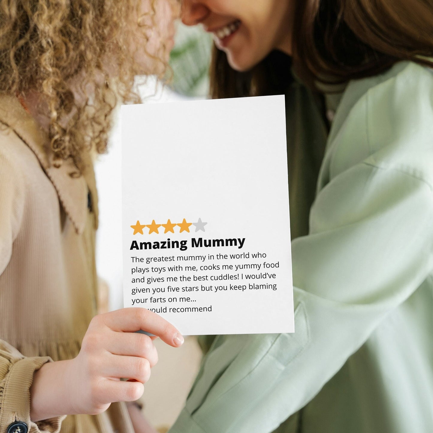Funny Mother's Day Card - Humorous Mummy Review - 4 Stars Mummy Gift